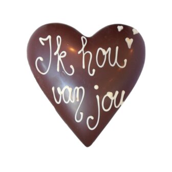 Chocolade hol hart met tekst